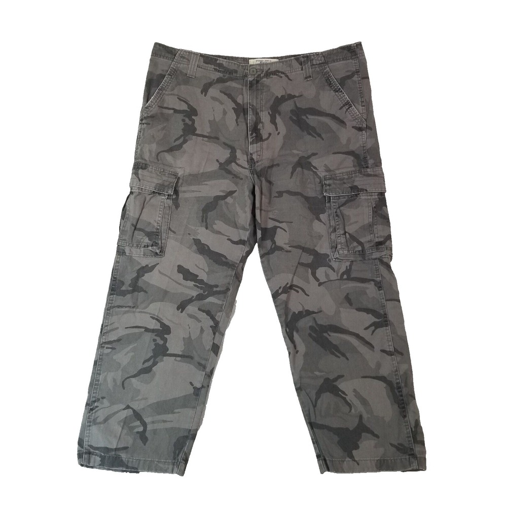 Wrangler cargo pants camo men's 42 x 30 gray cotton outdoor Urban